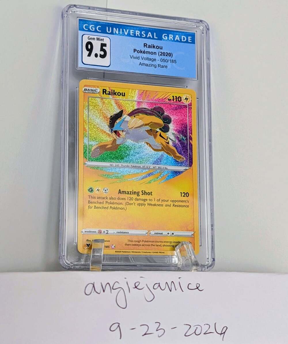 Pokémon Raikou Vivid Voltage 050/185 Amazing Rare CGC 9.5 Gem Mint